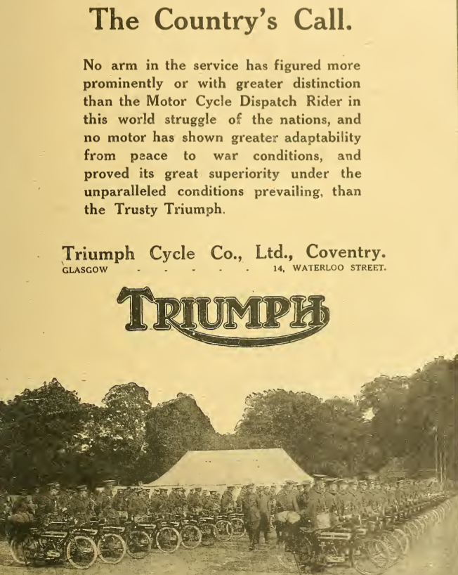 1915 TRIUMPH WD AD