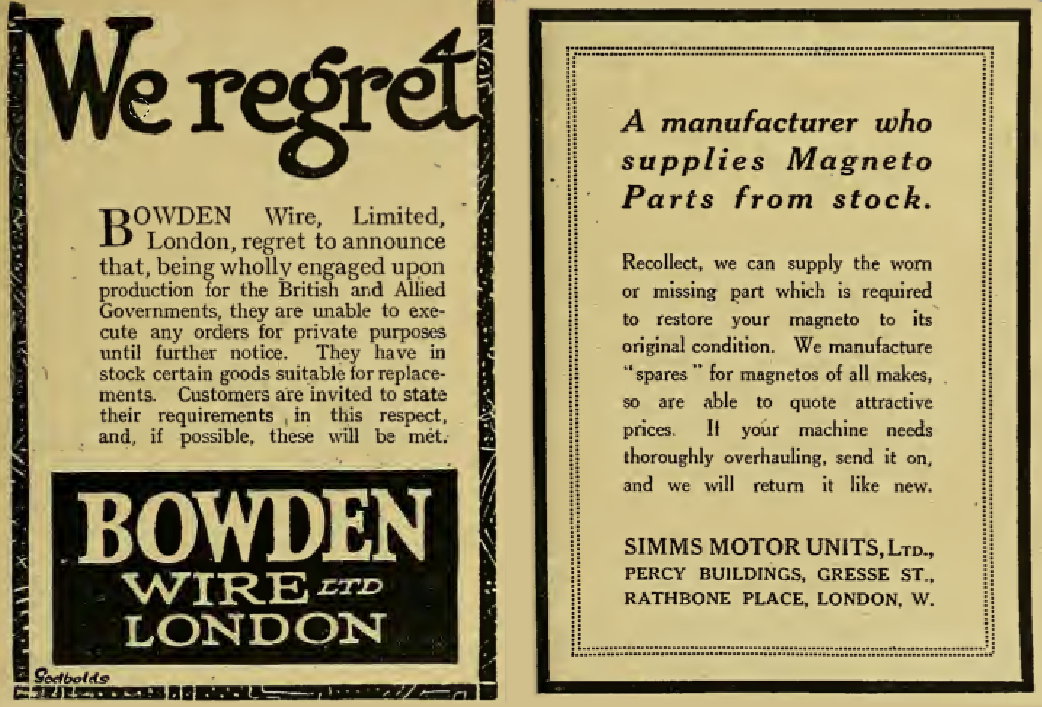 1917 BOWDEN SIMMS ADS