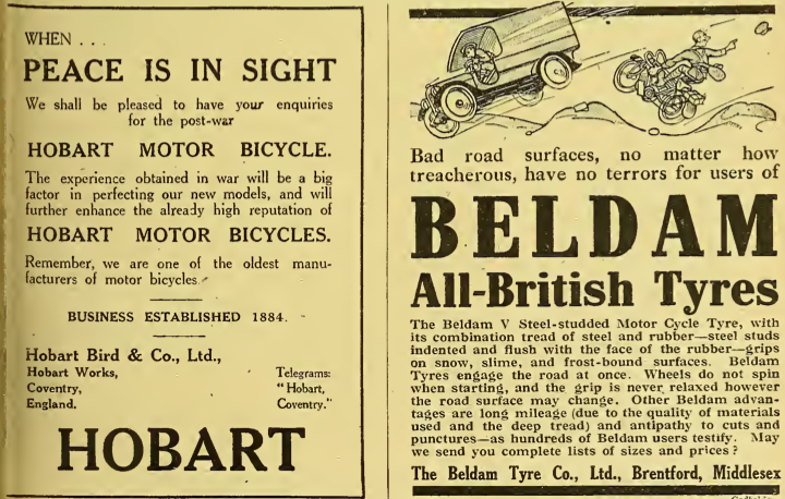 1918 HOBART BELDAM ADS