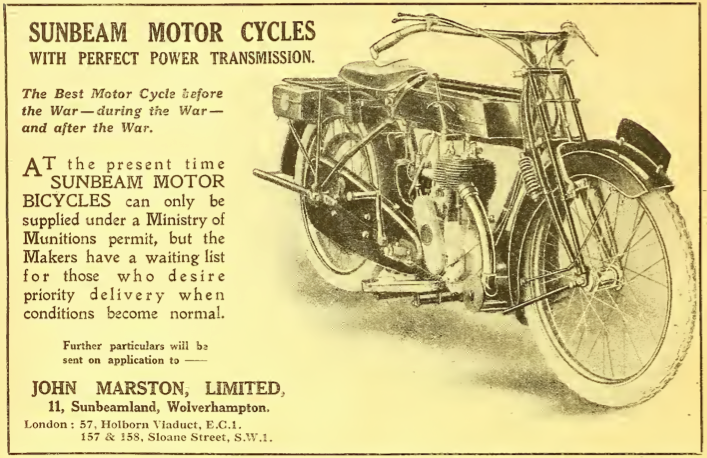1918 SUNBEAM AD