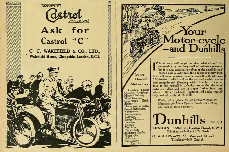 1919 CASTROL DUNHILL ADS