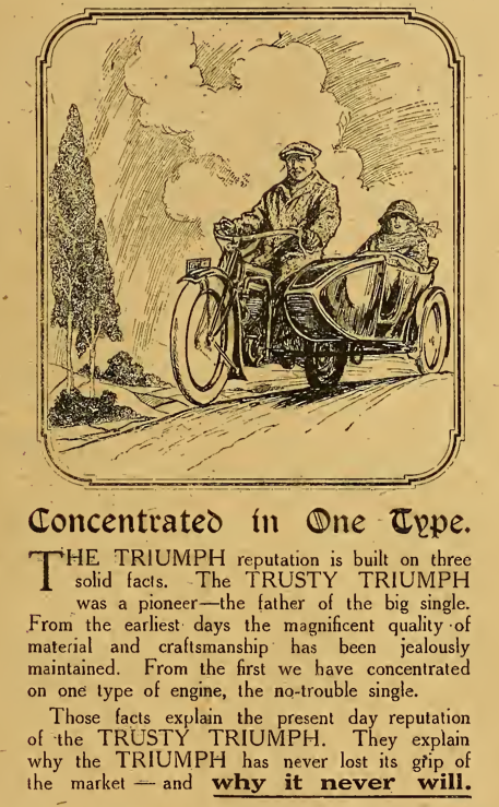 1919 TRIUMPH TRUSTY AD