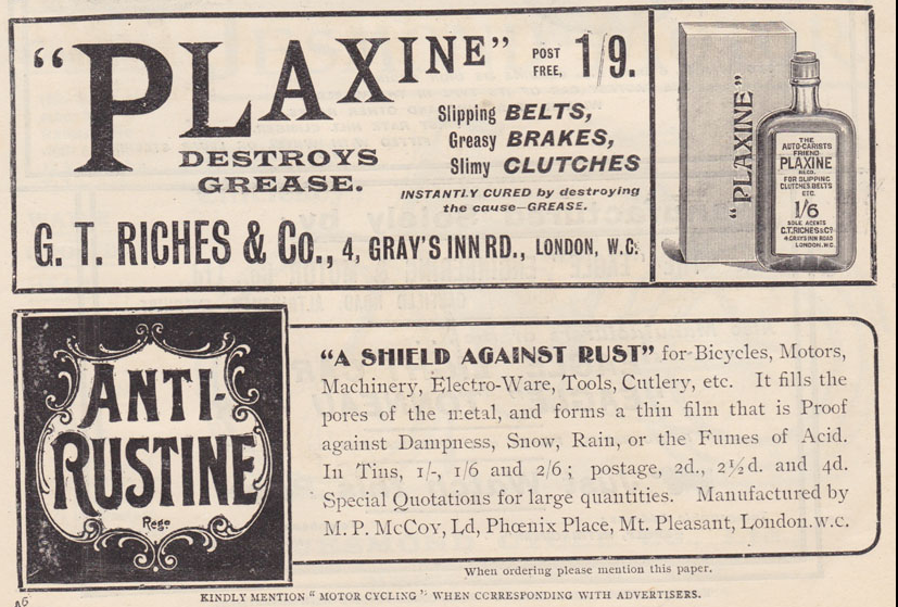 1902 PLAXIN RUSTINE ADS