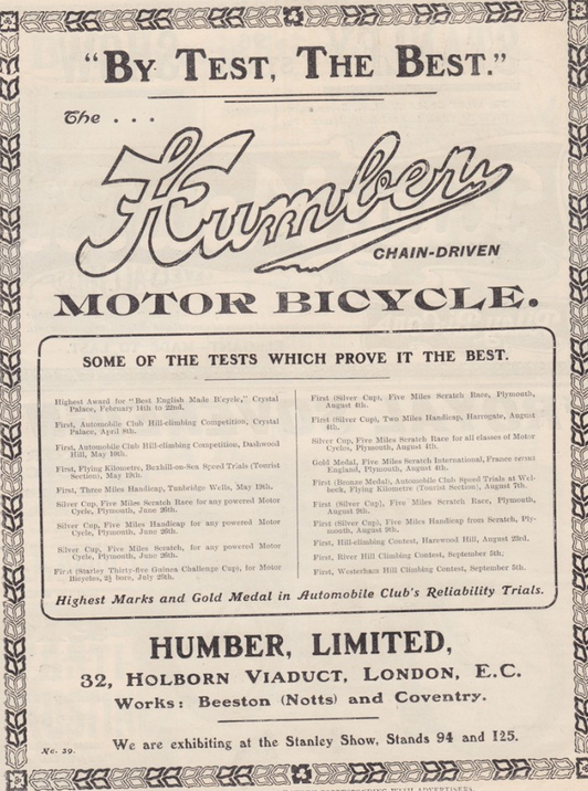 1904 HUMBER AD