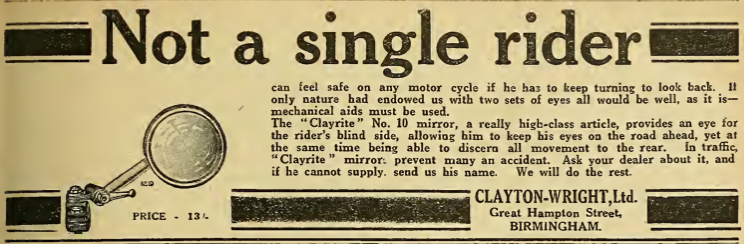 1920 CLAYRITE MIRROR AD