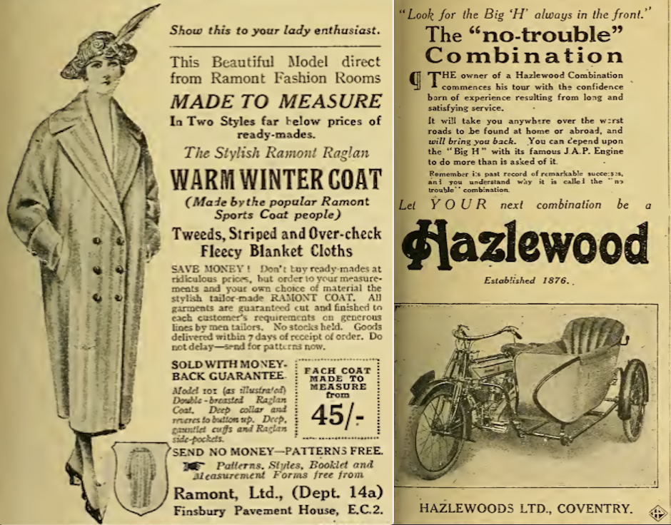 1920 COAT HAZLEWOOD ADS