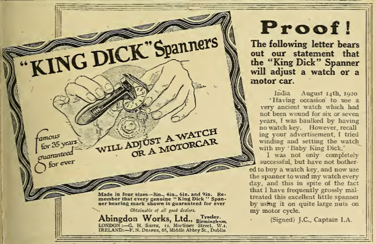 1920 KING DICK AD