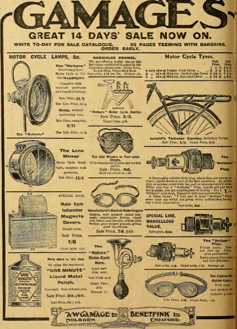 1920 GAMAGES AD