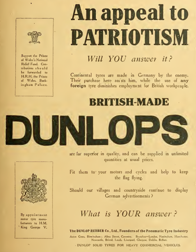 1914 DUNLOP AD