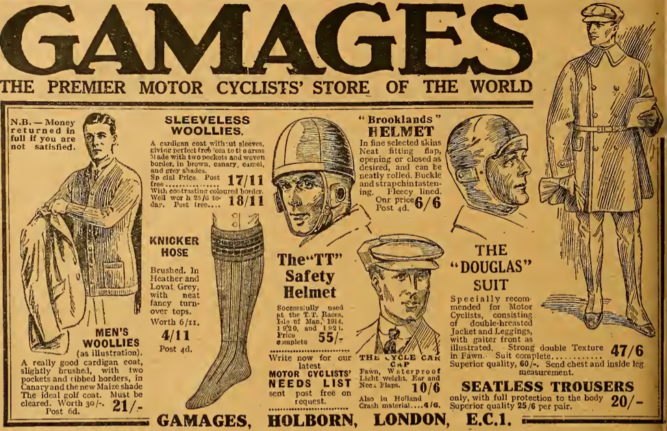 1921 GAMAGES AD