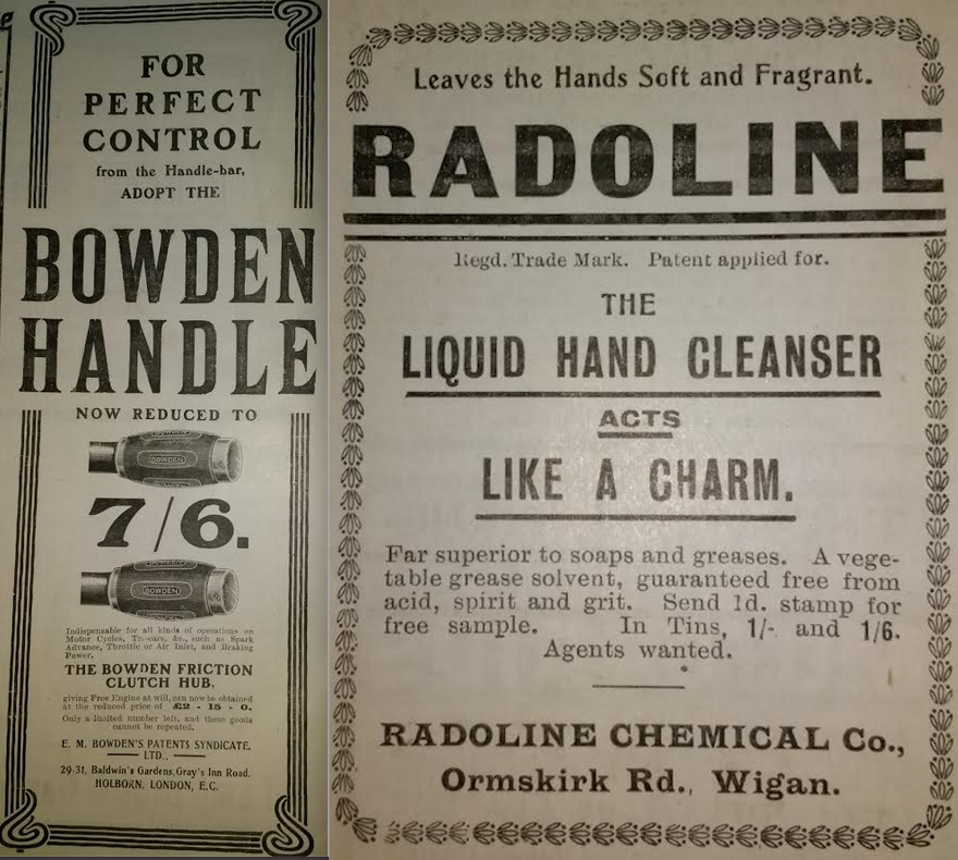 1905 BOWDEN-RADOLINE ADS
