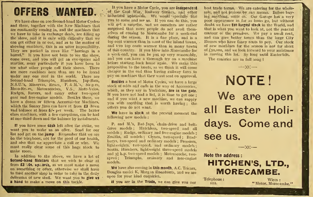 1912 HITCHENS AD
