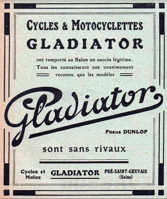 1913 GLADIATOR AD