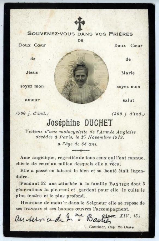1919 FRENCH WOMAN KILLED
