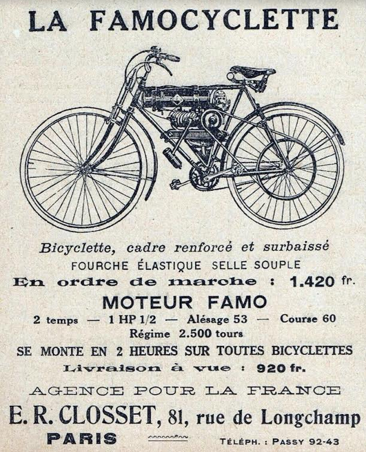 1922 FAMOCYCLETTE AD