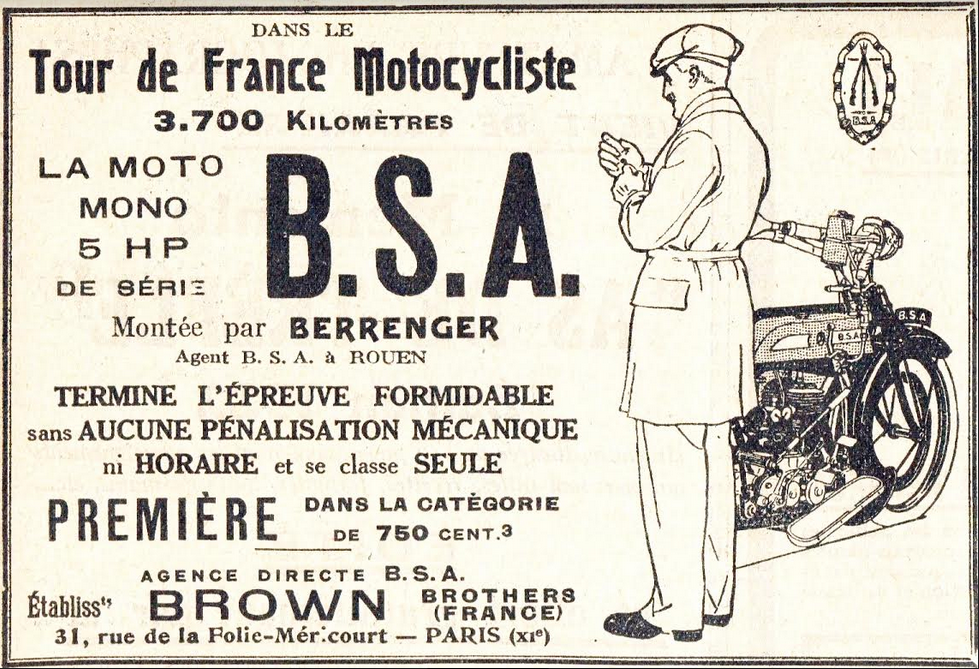 1922 FRENCH BSA AD