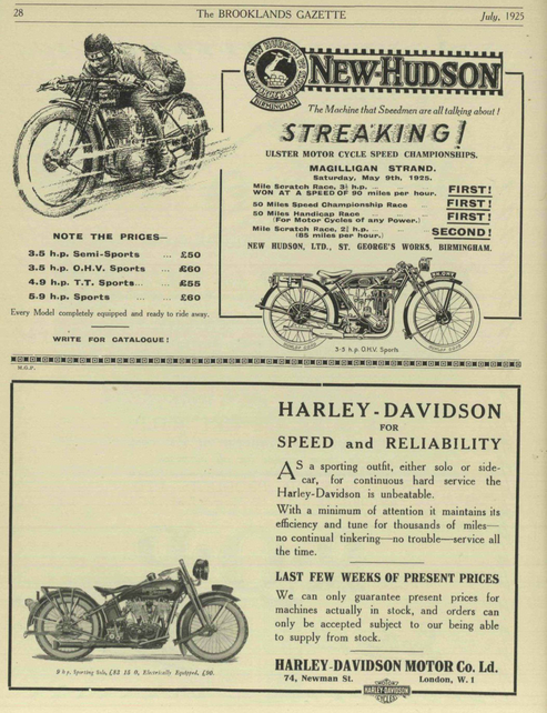 1925 BROOKLANDS GAZETTE ADS