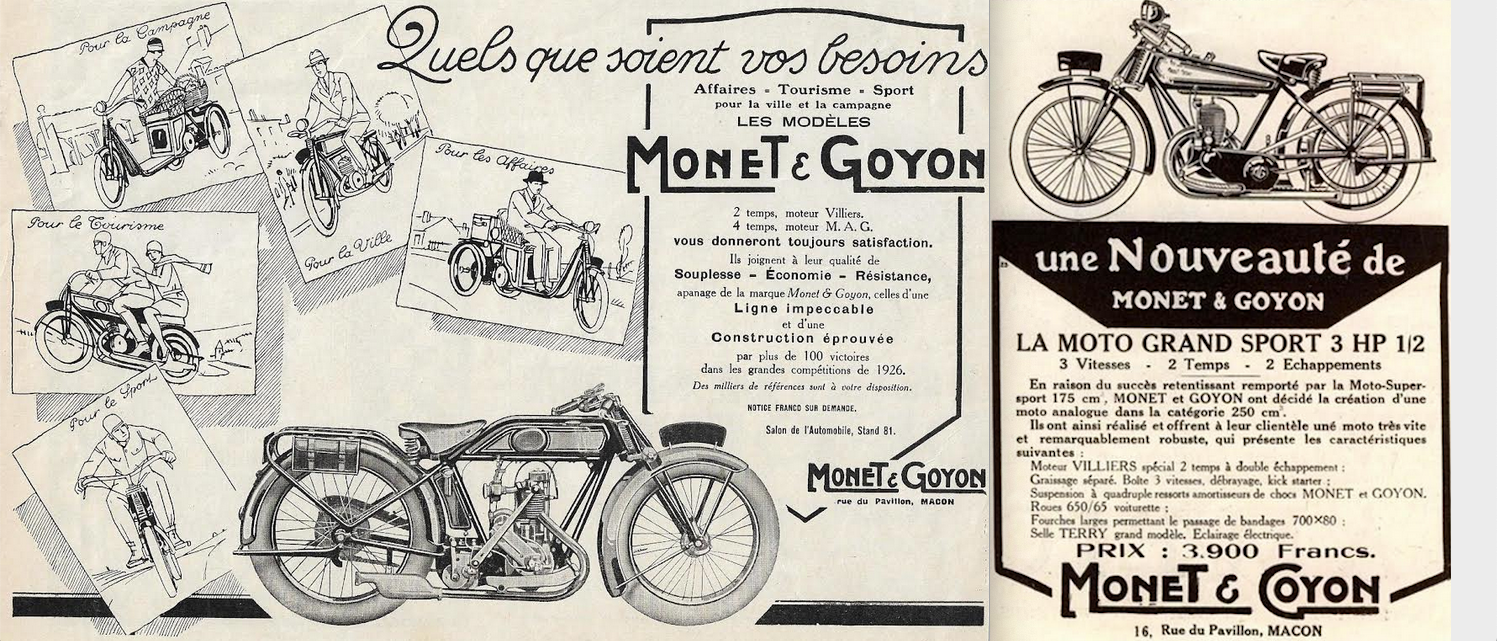 1925 MONET GOYON ADS
