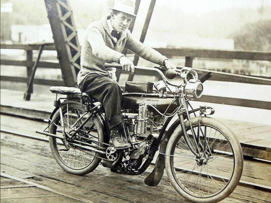 1910s INDIAN ON BRIDGE