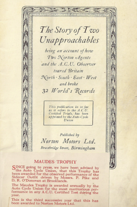 1926 NORTON MAUDES 1