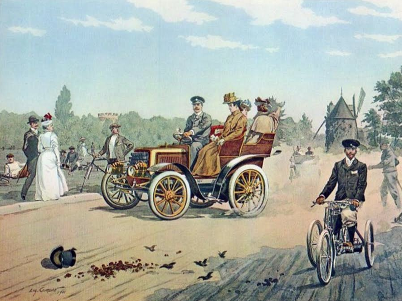 CACARTOONS 1900s TRIKE&CAR