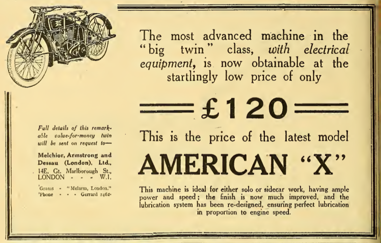 1922 AMERICAN X AD