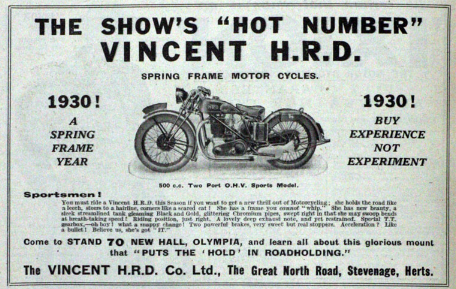 1929 VINCENT HRD AD