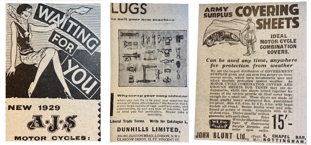 1930 AJS DUNHILLS COVER ADS