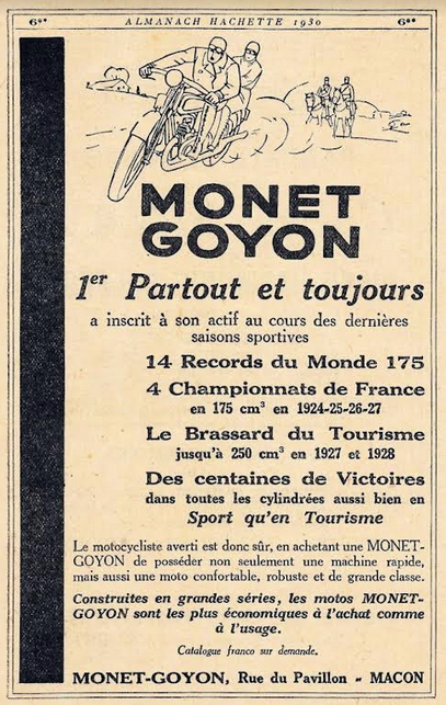 1930 MONET GOYON AD