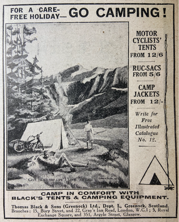 1931 CAMPING AD