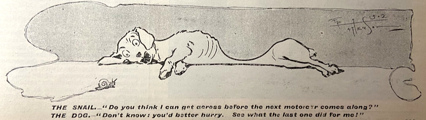 1902 DOG SNAIL CARTOON