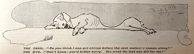1902 DOG SNAIL CARTOON