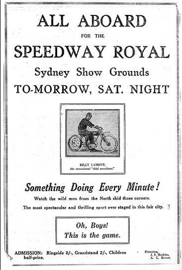1933 OZ SPEEDWAY AD