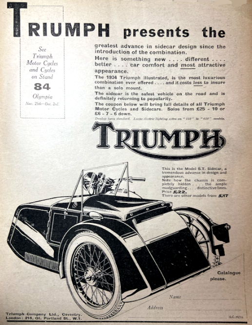 1933 TRIUMPH SCAR AD