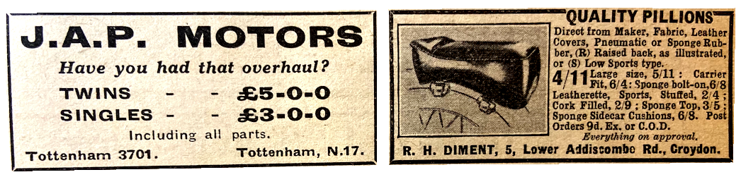 1934 JAP PILLION ADS