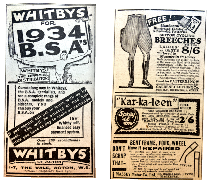 1934 WHITBYS ETC ADS
