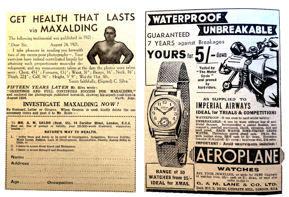 1936 MUSCLES WATCH ADS