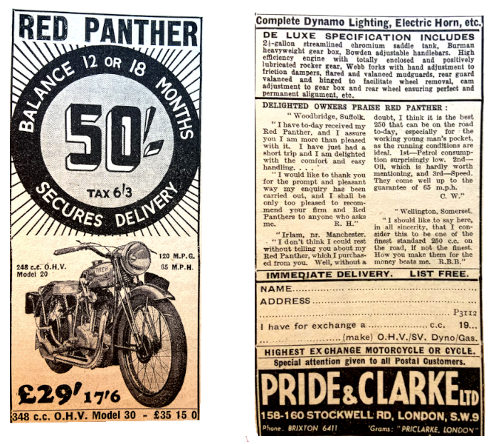 1936 RED PANTHER AD