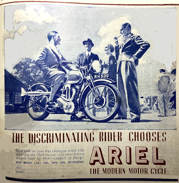 1937 ARIEL COLOUR AD