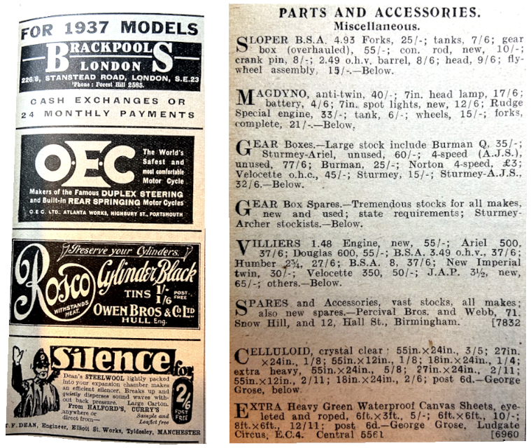 1937 OEC LINAGE ETC ADS
