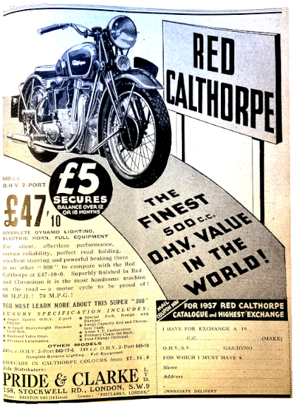 1937 RED CALTHORPE AD