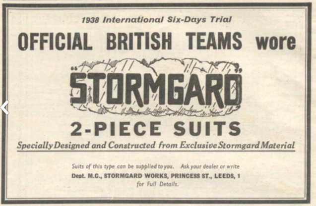 1938 ISDT STORMGARD AD