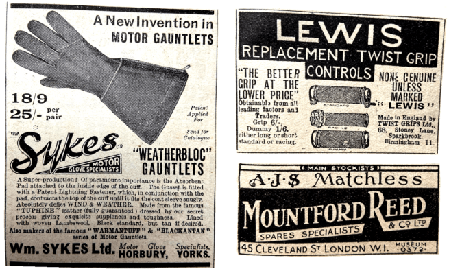 1938 SYKES GAUNTLETS ETC ADS