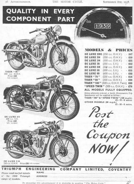 1938 TRIUMPH AD