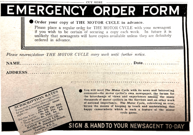 1939 MC ORDER FORM