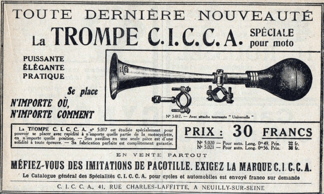 1921 FRENCH HORN AD