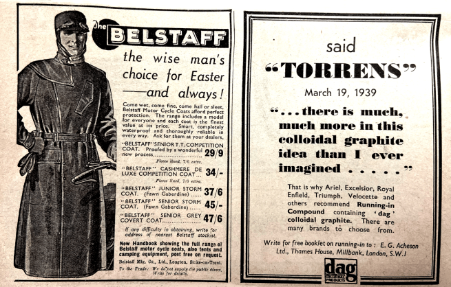 1939 BELSTAFF GRAPHITE ADS
