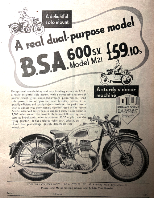 1939 BSA M21 PG AD