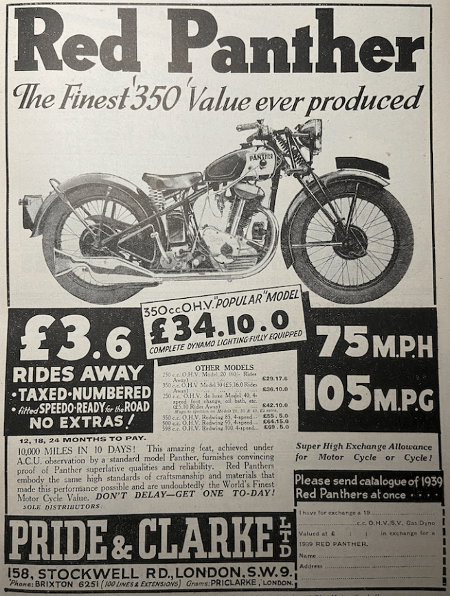 1939 RED PANTHER PG AD