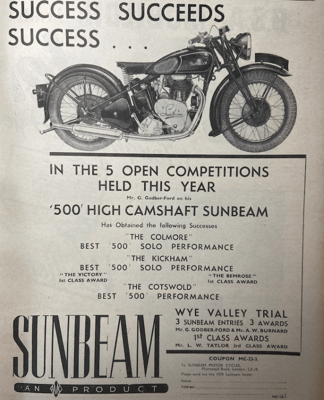 1939 SUNBEAM PAGE AD